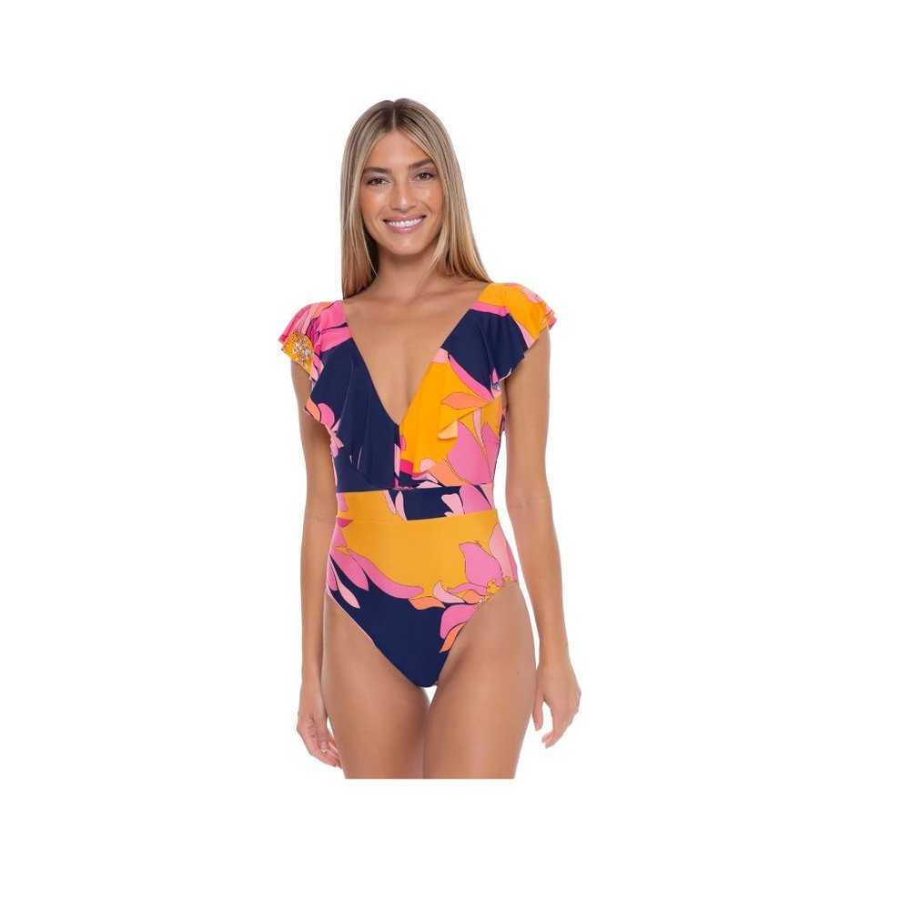 Trina Turk womens Breeze Ruffle One-piece